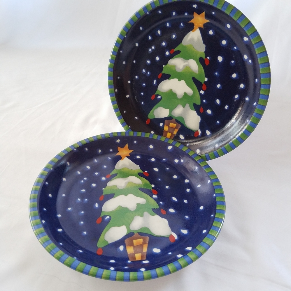 Set of 2 Christmas Tree plates